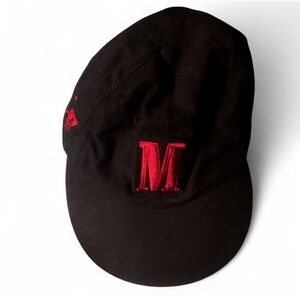 Vintage 90s Marlboro “M” Bronco Rider Adjustable Strapback Hat Black/Red OS